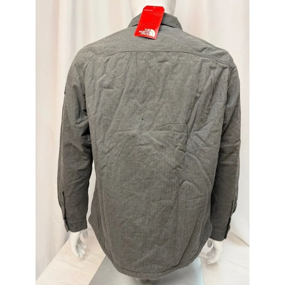 The North Face Mens Campshire Sherpa Fleece Lined Shirt Jacket Grey M NEW